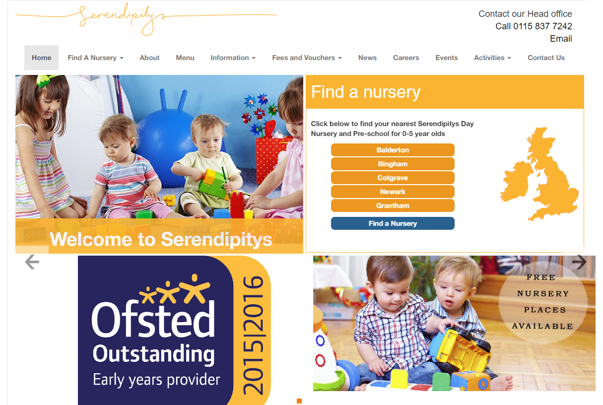 screenshot of serendipitys day nurseries